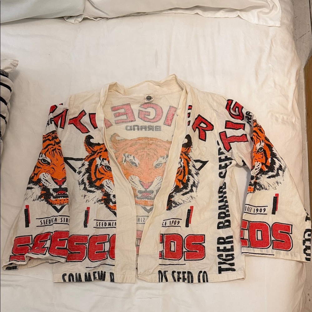 Tiger Print Linen Rice Sack Jacket